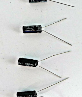 100uF 25V electrolytic capacitors 4 pieces