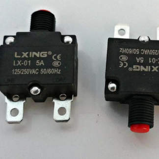 5 Amp Circuit Breakers (2) 12/250v Push Button Manual Reset with nuts