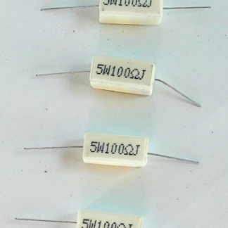 100 Ohm 5 watt wire round ceramic resistors 5W10052J (4 pieces)